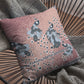 20” Dusty Pink Boho Bird Suede Throw Pillow
